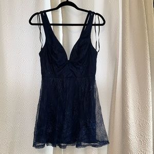 Lulu’s navy blue lace dress